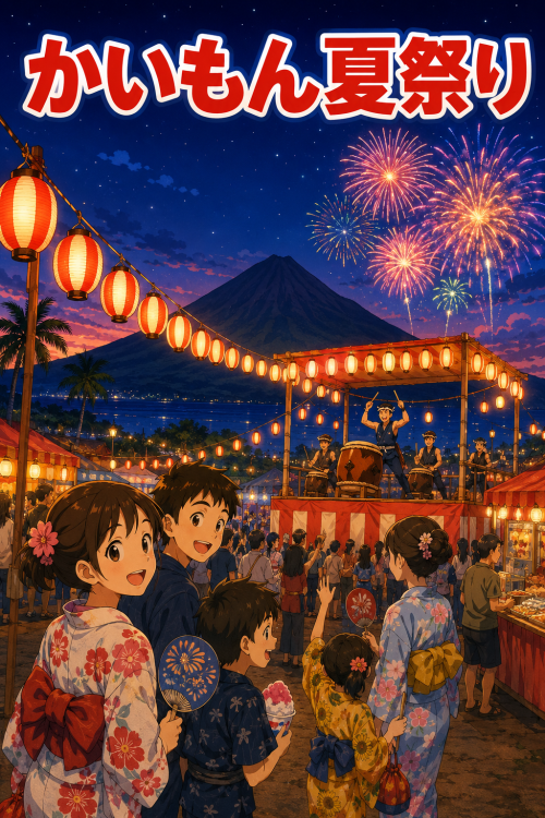 鹿児島指宿市 第58回かいもん夏祭り 2026 ～薩摩富士・開聞岳の麓に響く太鼓と花火。指宿の夏を彩る、心躍る一夜～