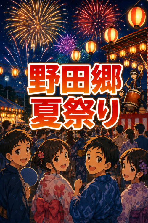 鹿児島出水市 野田郷夏祭り 2026 ～夏の夜空を彩る花火と地域の熱気を楽しむ、野田郷の夏祭り～